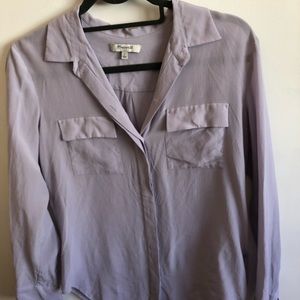 Madewell 100% Silk Lilac Button Up